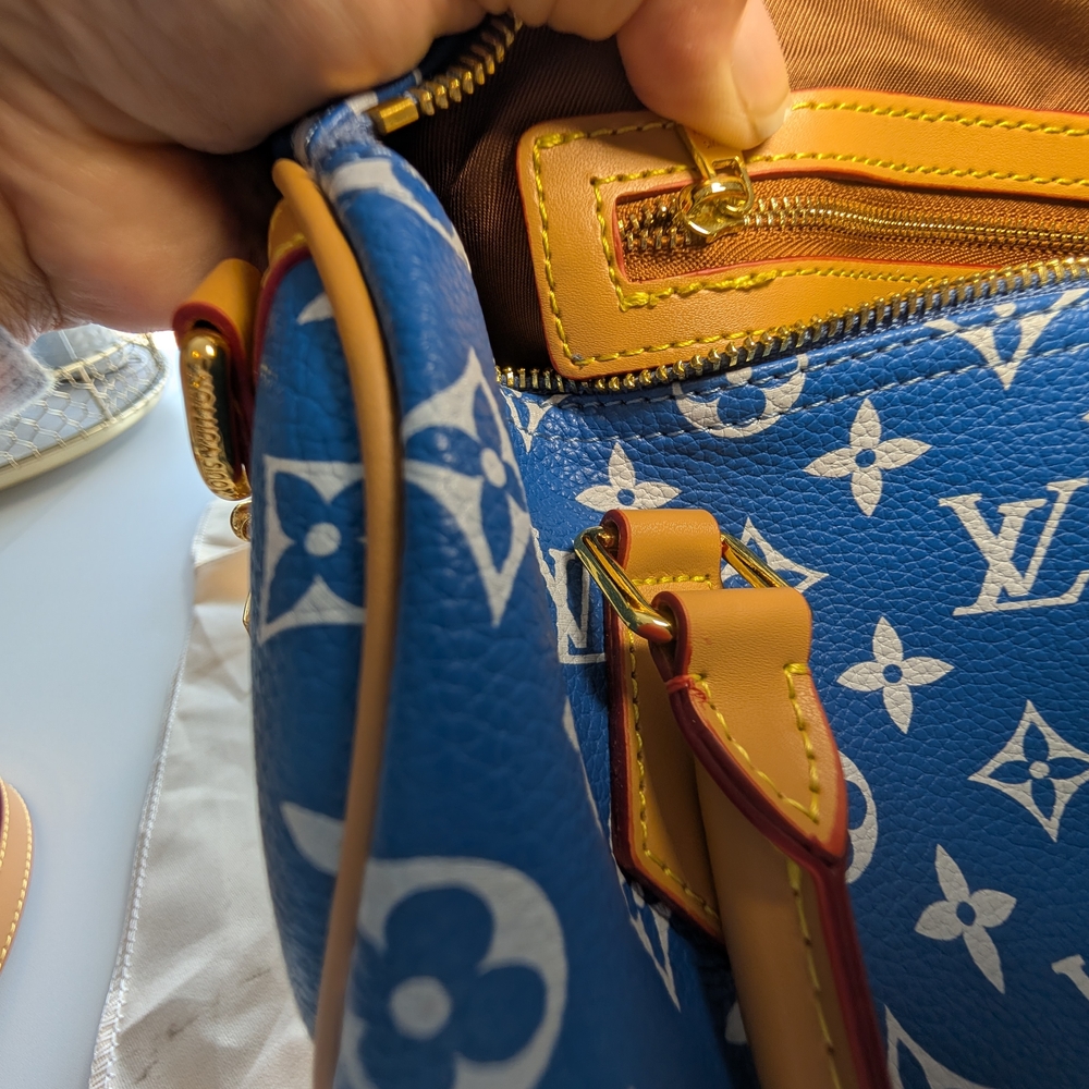 Inspired "Speedy" Blue Monogram Crossbody - Picture 9 of 11